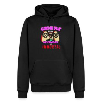 gamer cadeau idée de jeu joueur cadeau - Sweat à capuche Premium bio Homme - noir - Devant - Nico (187cm)