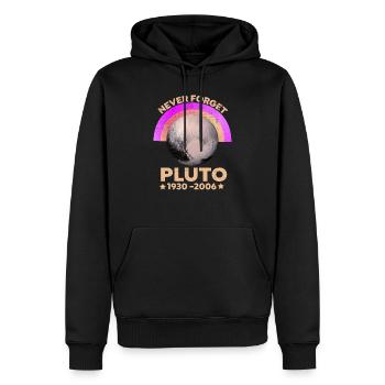 Vintage Never Forget Pluton - T-shirt drôle - Sweat à capuche Premium bio Homme - noir - Devant - Nico (187cm)