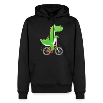 Krokodil mit Fahrrad Alligator Radfahrer Bike - Männer Premium Bio Hoodie - Schwarz - Vorne - Nico (187cm)