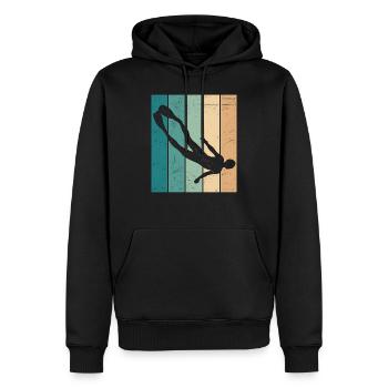 Apnoet immersion Rétro Apnoet immersion Apnée - Sweat à capuche Premium bio Homme - noir - Devant - Nico (187cm)