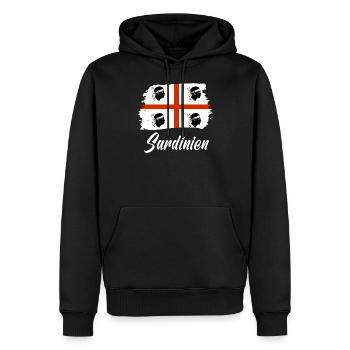 Sardaigne Sardegna - Sweat à capuche Premium bio Homme - noir - Devant - Nico (187cm)