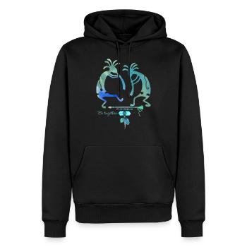 Native Americans Kokopelli Musicans - together 2 - Männer Premium Bio Hoodie - Schwarz - Vorne - Nico (187cm)