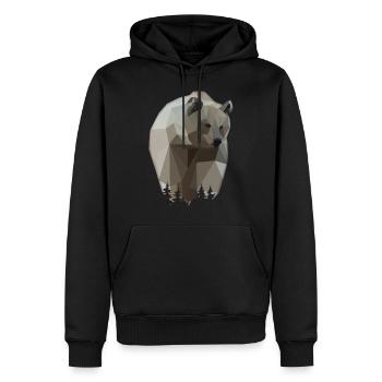Ours brun sauvage - Sweat à capuche Premium bio Homme - noir - Devant - Nico (187cm)