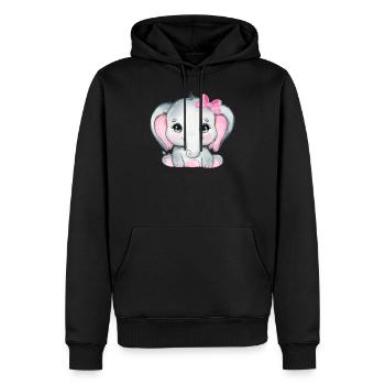 Bébé Éléphant Drôle de doux T-shirt idée cadeau - Sweat à capuche Premium bio Homme - noir - Devant - Nico (187cm)