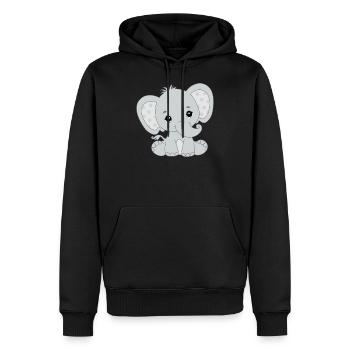 Bébé Éléphant Drôle de doux T-shirt idée cadeau - Sweat à capuche Premium bio Homme - noir - Devant - Nico (187cm)