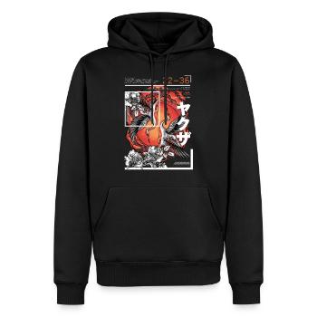 Grue de style japonais - Sweat à capuche Premium bio Homme - noir - Devant - Nico (187cm)