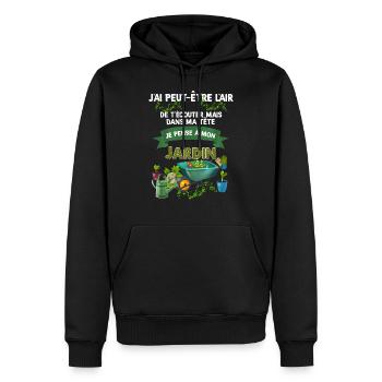 Jardinage humour jardin métier jardinier - Sweat à capuche Premium bio Homme - noir - Devant - Nico (187cm)