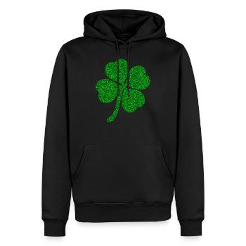 trèfle à quatre feuilles trèfle porte-bonheur - Sweat à capuche Premium bio Homme - noir - Devant - Nico (187cm)