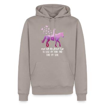 Chevaux cavaliers sort les amateurs de chevaux dames - Sweat à capuche Premium bio Homme - taupe - Devant - Nico (187cm)