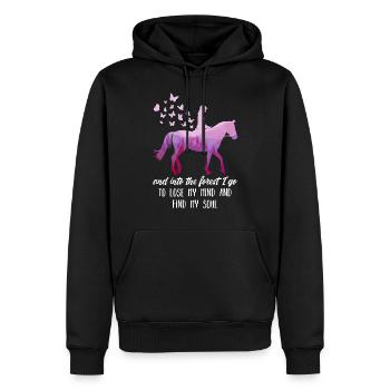Chevaux cavaliers sort les amateurs de chevaux dames - Sweat à capuche Premium bio Homme - noir - Devant - Nico (187cm)