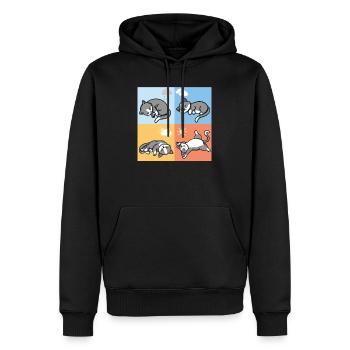 drôle de temps dormant les chats câlins tenue - Sweat à capuche Premium bio Homme - noir - Devant - Nico (187cm)