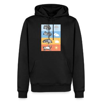 drôle de temps dormant les chats câlins tenue - Sweat à capuche Premium bio Homme - noir - Devant - Nico (187cm)