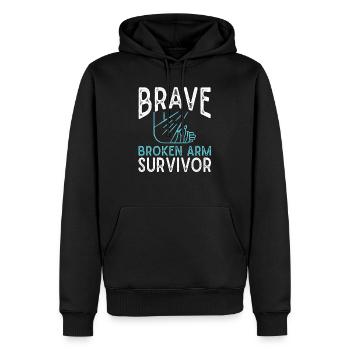 Fracture du bras fracture bras blessure - Sweat à capuche Premium bio Homme - noir - Devant - Nico (187cm)