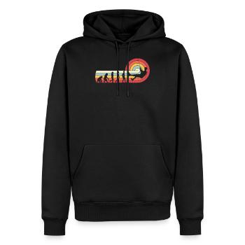 Evolution Climbing en rappel vintage rétro - Sweat à capuche Premium bio Homme - noir - Devant - Nico (187cm)
