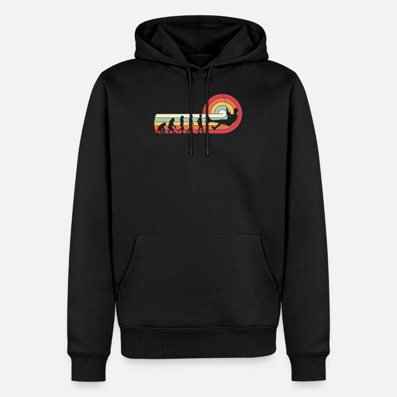 Evolution Climbing Abseilen vintage retro - Männer Premium Bio Hoodie - Schwarz