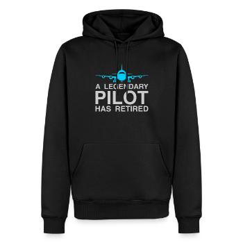 EIN LEGENDÄRER PILOT HAT FUNNY RETIREMENT IN DEN RUHESTAND GESCHICKT - Männer Premium Bio Hoodie - Schwarz - Vorne - Nico (187cm)