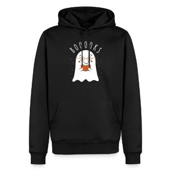 Halloween Enseignant Bibliothécaire Amateur de livres - Sweat à capuche Premium bio Homme - noir - Devant - Nico (187cm)