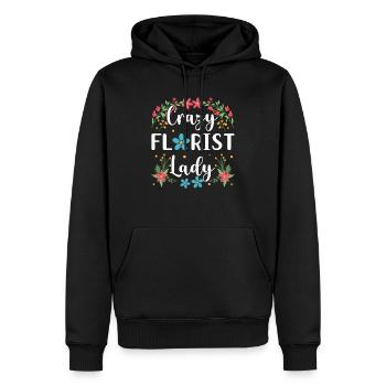 Fleurs Fleuriste fleuriste fleuriste fleuriste fleur - Sweat à capuche Premium bio Homme - noir - Devant - Nico (187cm)