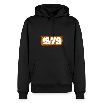 1979 - Männer Premium Bio Hoodie - Schwarz - Vorne - Nico (187cm)