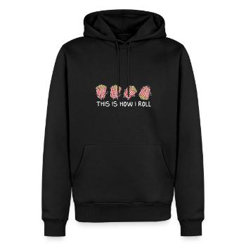 C’est drôle comme ça que je roule Théâtre Cinéma Snack Popc - Sweat à capuche Premium bio Homme - noir - Devant - Nico (187cm)