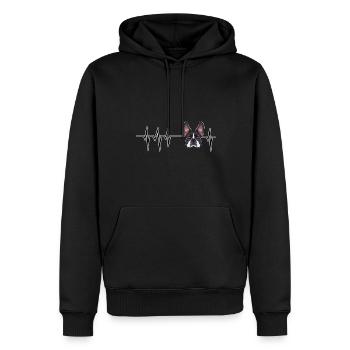 Dog Heartbeat I Drôle Boston Terrier - Sweat à capuche Premium bio Homme - noir - Devant - Nico (187cm)