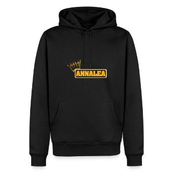 Idée cadeau Annalea - Sweat à capuche Premium bio Homme - noir - Devant - Nico (187cm)