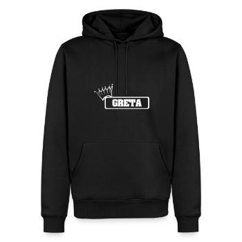 Prinzessin Greta - Männer Premium Bio Hoodie - Schwarz - Vorne - Nico (187cm)