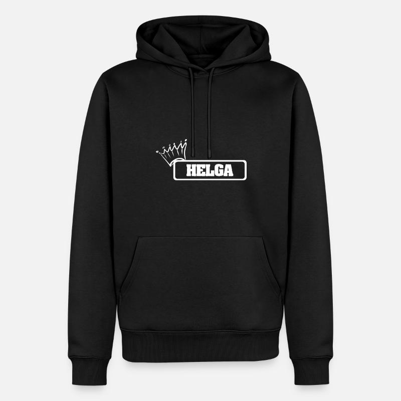 Helga als Krone - Männer Premium Bio Hoodie - Schwarz