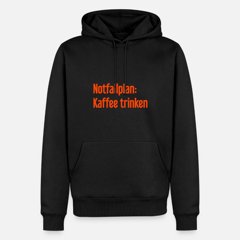 Kaffee-Notfallplan - Männer Premium Bio Hoodie - Schwarz