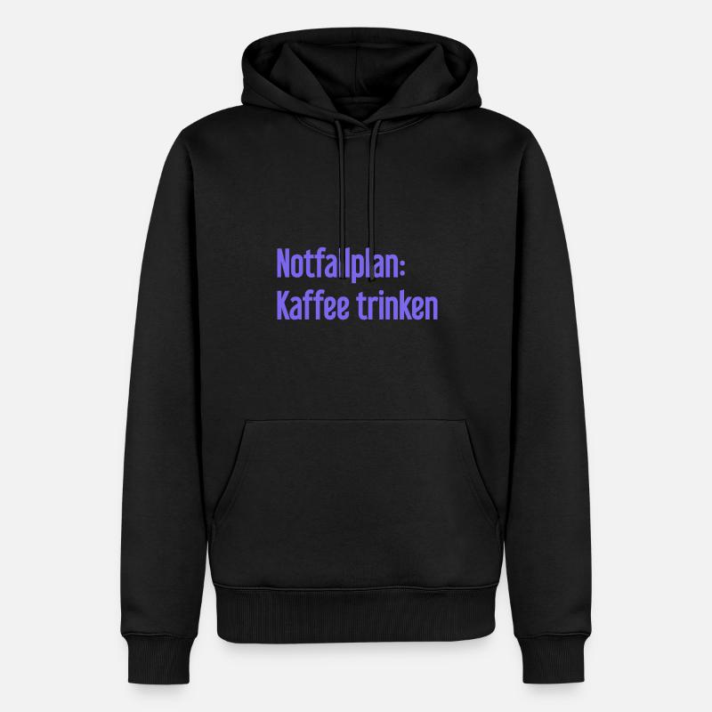 Kaffee-Notfallplan - Männer Premium Bio Hoodie - Schwarz