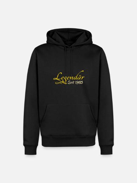 geboren 1985 - Männer Premium Bio Hoodie - Schwarz