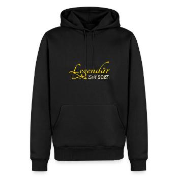 geboren 2027 - Männer Premium Bio Hoodie - Schwarz - Vorne - Nico (187cm)