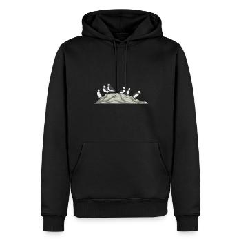 puffin, puffin, auks, lunde - Men’s Premium Organic Hoodie - black - Front - Nico (187cm)