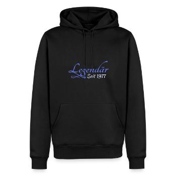 Heldin 1977 - Männer Premium Bio Hoodie - Schwarz - Vorne - Nico (187cm)
