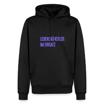 Artistes de la vie en action - Sweat à capuche Premium bio Homme - noir - Devant - Nico (187cm)