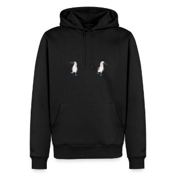 Fou à pieds bleus Oiseau de mer fou à pieds bleus - Sweat à capuche Premium bio Homme - noir - Devant - Nico (187cm)