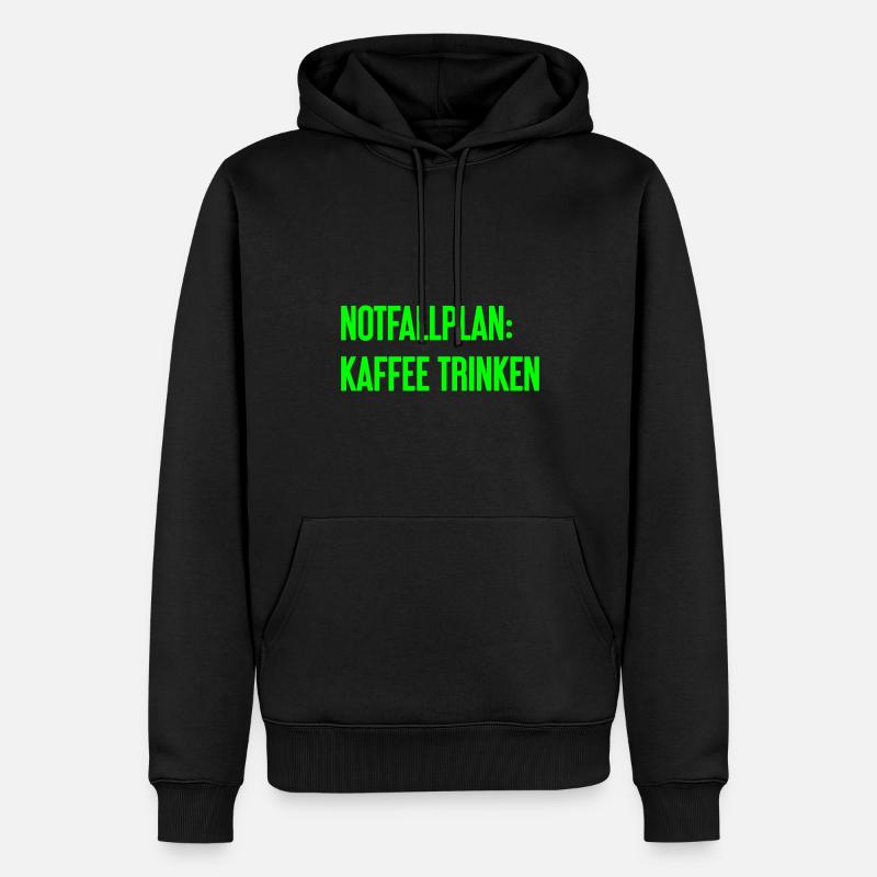 Kaffee-Notfallplan - Männer Premium Bio Hoodie - Schwarz