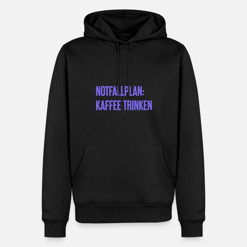 Kaffee-Notfallplan - Männer Premium Bio Hoodie - Schwarz
