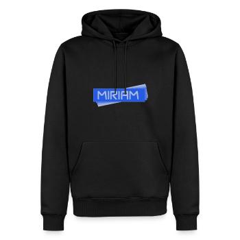Prénom Miriam - Sweat à capuche Premium bio Homme - noir - Devant - Nico (187cm)