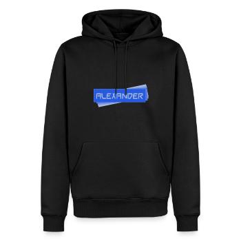 Geschenk für Alexander - Männer Premium Bio Hoodie - Schwarz - Vorne - Nico (187cm)