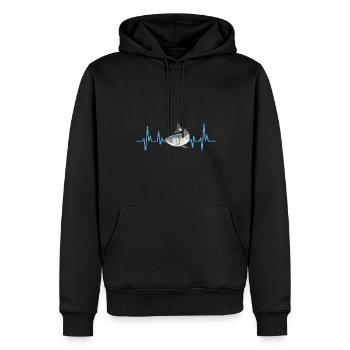 Pêche au saumon Pêcheur de saumon - Sweat à capuche Premium bio Homme - noir - Devant - Nico (187cm)
