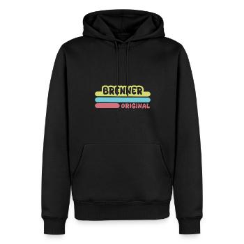 Vorname Brenner - Männer Premium Bio Hoodie - Schwarz - Vorne - Nico (187cm)