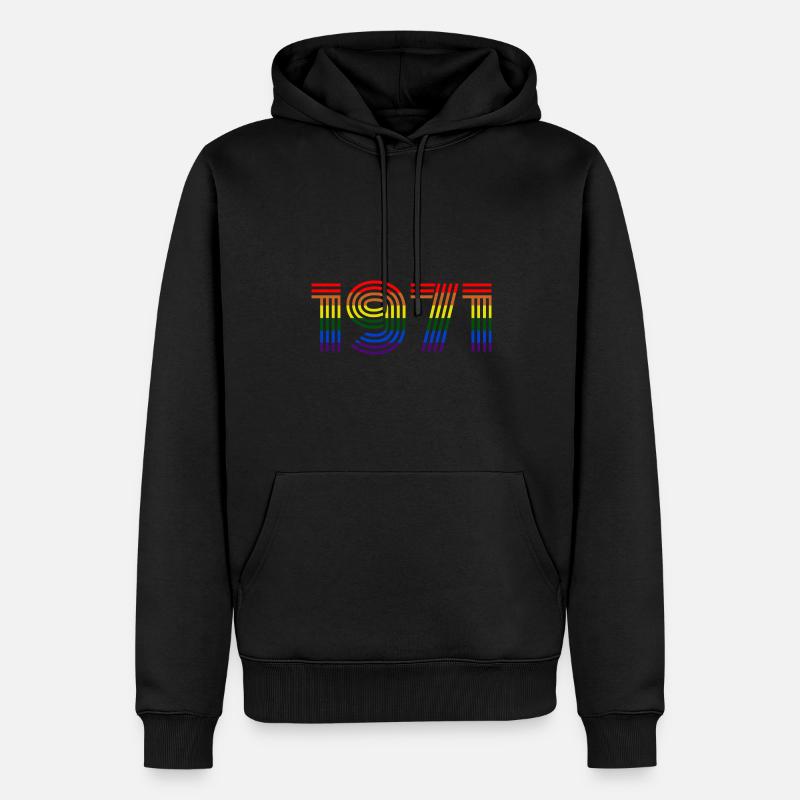 Rainbow 1971 - Männer Premium Bio Hoodie - Schwarz