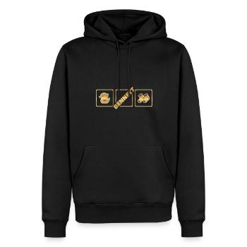 Bennett als Geburt - Männer Premium Bio Hoodie - Schwarz - Vorne - Nico (187cm)