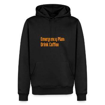 Coffee Contingency Plan - Men’s Premium Organic Hoodie - black - Front - Nico (187cm)
