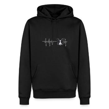 Dog Heartbeat I Drôle Border Collie - Sweat à capuche Premium bio Homme - noir - Devant - Nico (187cm)