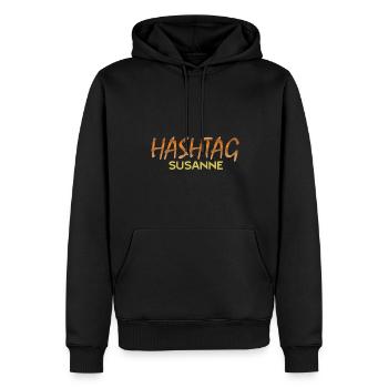 Susanne - Männer Premium Bio Hoodie - Schwarz - Vorne - Nico (187cm)