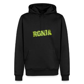 Geschenkidee Ronja - Männer Premium Bio Hoodie - Schwarz - Vorne - Nico (187cm)