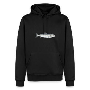 Pêche au saumon Pêcheur de saumon - Sweat à capuche Premium bio Homme - noir - Devant - Nico (187cm)