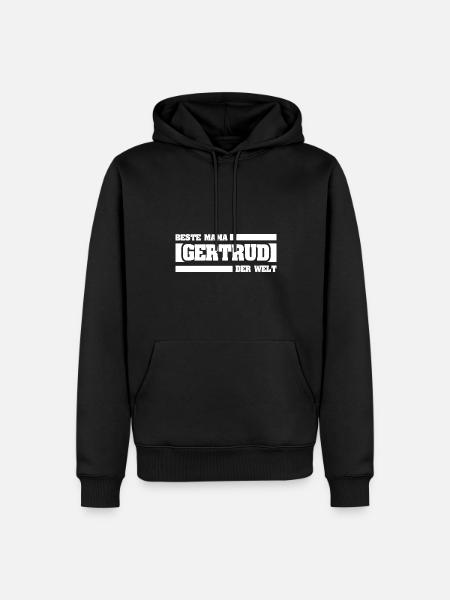 Mutter Gertrud - Männer Premium Bio Hoodie - Schwarz